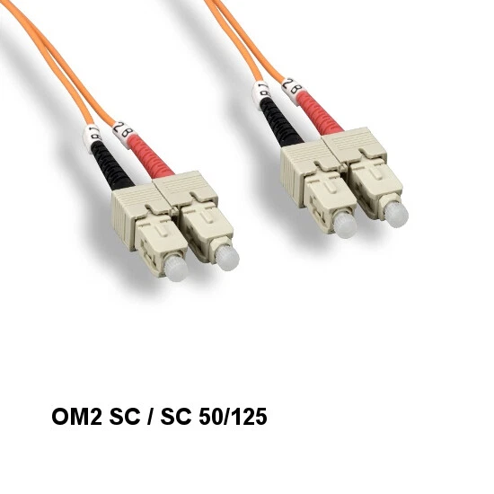 [10pc] Kentek 3m OM2 SC to SC Multi-Mode Fiber Optic Cable 50/125 Duplex OFNR - Image 1 of 1