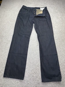 Rag & Bone Jeans Mens 34x32 Dark Blue RB 11X Classic Straight Button Fly USA - Picture 1 of 12