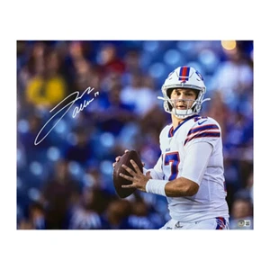 Josh Allen Autographed Buffalo Bills 16x20 Color Dropback Photo - Beckett Authen - Picture 1 of 2