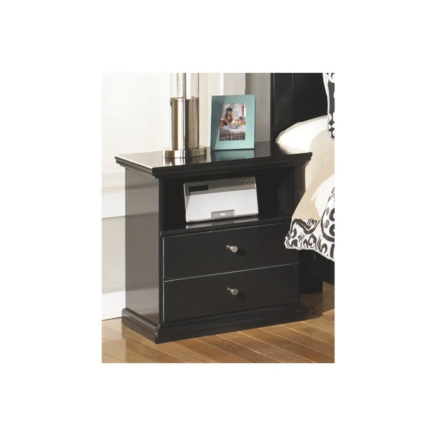 Ashley Maribel 1 Drawer Wood Nightstand in Black