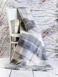 OFERTA Manta de Lana Merino / Lanza de Cama 100% Lana Tamaño MANTA 160 x 200 cm Gris - Imagen 1 de 5