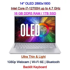 NEU Acer Swift 3 14" OLED Laptop Intel i7-12700H 16GB DDR5 RAM 1TB SSD - Bild 1 von 4