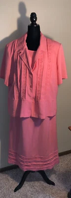 SAG HARBOR  Woman 2pc Maxi Sheath dress Jacket Plus Size 22W Pink Coral - Image 1 of 4