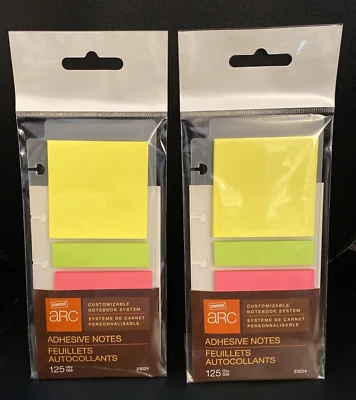 Lot of 2- Staples Arc Adhesive Notes Customizable Notebook System 125 Pieces ea. - Image 1 of 4