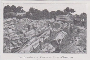 1910 -- LES CARRIERES DE MARBRE DE CAUNES MINERVOIS 3J714 - Picture 1 of 1