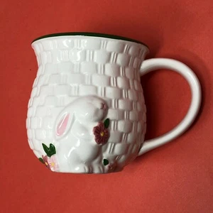 Avon Bunny Collection Osterhase Hase Becher Tasse geflochtener Korb - Bild 1 von 4