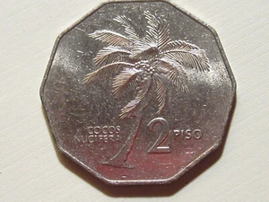 1990 Philippines 2 Piso coin  Andres Bonifacio    COCONUT PALM   - Picture 1 of 3