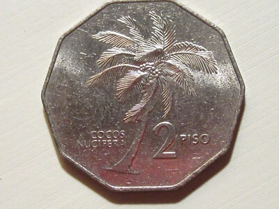 1990 Philippines 2 Piso coin  Andres Bonifacio    COCONUT PALM   - Image 1 of 3