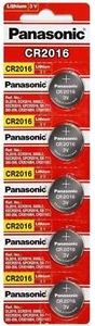 5 x PANASONIC CR 2016 CR2016 ECR2016 LITHIUM COIN CELL Button Battery Exp 2030  - Picture 1 of 2