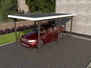 Holz Carport 500x300cm 5x3m Einzelcarport Garage Flachdach incl. Dacheindeckung  - Bild 1 von 5