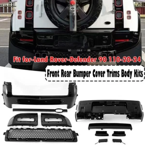 For 2020-2024 Land Rover Defender 90 110 Gloss Black Front+Rear Bumper Body Kit - Picture 1 of 13