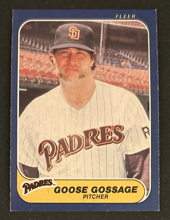 1986 Fleer Goose Gossage Baseball Card #322 Padres Pitcher VG O/C - Image 1 of 2