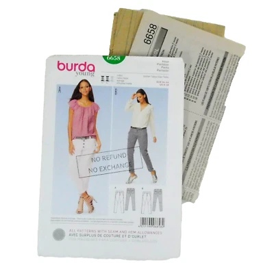 Burda Young Misses Jeans Pattern Size 8-18 Uncut Button Fly Cuffed Hip Hugger - Image 1 of 4