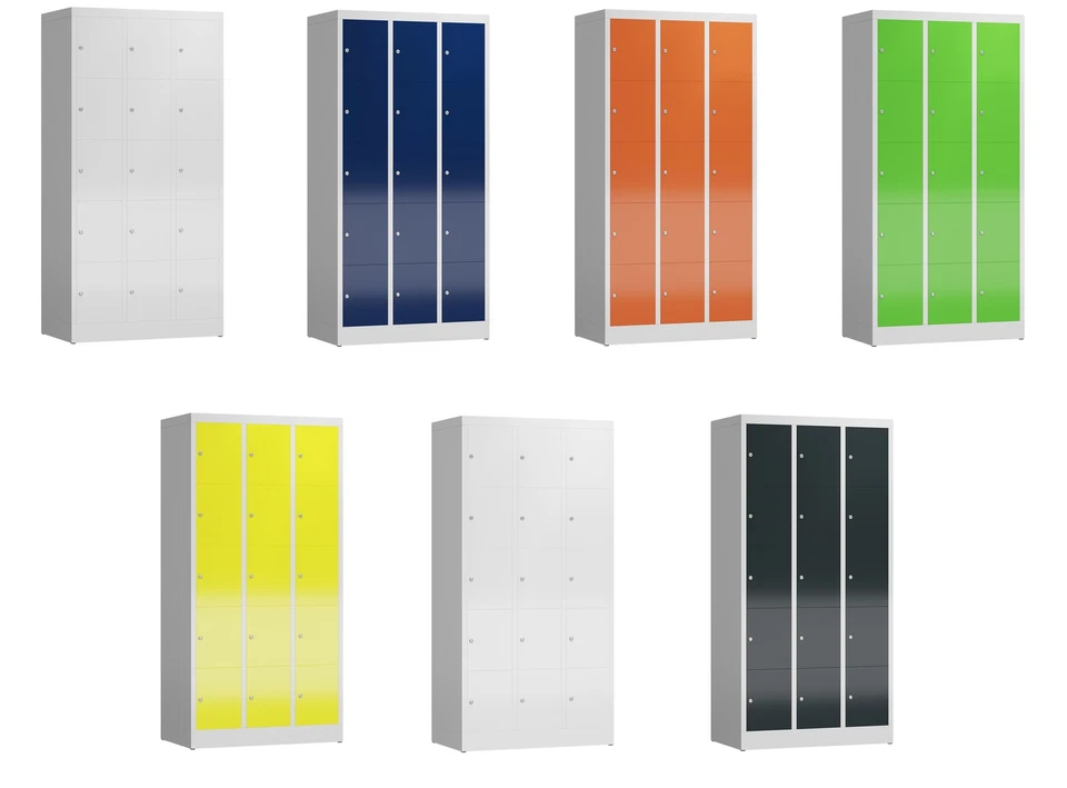 STEELBOXX 15 Fächer Spind Schließfachschrank Umkleideschrank Kleiderspind Fächerschrank