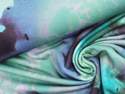 SWEAT Stoff Sweatshirt kuschlig Lava Bubble TÜRKIS GRÜN BLAU EUR 19,98/m - Bild 1 von 2