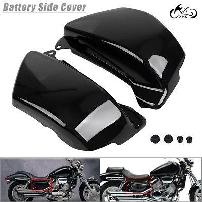 Gloss Black Battery Side Panel Fairing Covers For Honda Magna VF750C 1994-2004 Foto 1 de 4