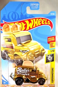 2019 Hot Wheels #24 Experimotors 1/10 ROLLER TOASTER Gold w/Black Pr5 Spokes - Picture 1 of 5