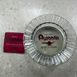 Vintage New Aladdin Hotel & Casino Las Vegas Glass Ashtray and Matchbook 1508 - Picture 1 of 6