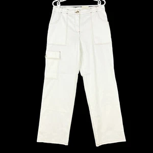 NWT Joie Women's White Cargo Pants Size 10 (33x31) High Rise Slim Leg Stretch - Picture 1 of 14