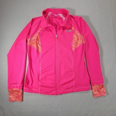 Chaqueta Abrigo Fila Sports Running Para Mujer Rosa/Naranja Mediana Cremallera Completa Agujeros para los Pulgares Foto 1 de 4