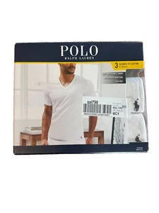 Neu Polo Ralph Lauren Classic Fit V-Ausschnitt Unterhemd L weiß APR25D - Bild 1 von 2