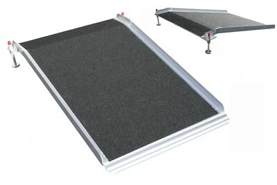 Stufenrampe höhenverstellbar Alurampe Rampe Rollstuhlrampe Auffahrrampe 120 cm  - Bild 1 von 4