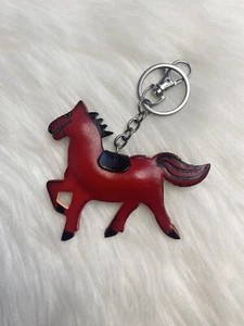 portachiavi cavallo pelle borsa charm rosso fatto a mano regalo nuovo - Foto 1 di 2