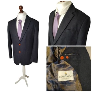 Empire Outlet Luxury Dark Blue Wool Tweed Jacket Chest- 40" Fantastic Cond - Picture 1 of 13