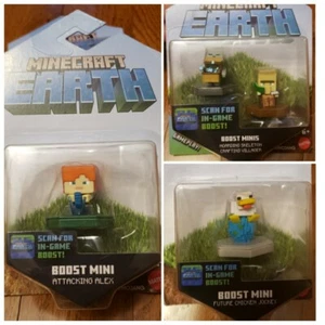 Menge 3 Packungen Minecraft Earth Boost Minis Alex Skelett Huhn Jokey Neu - Bild 1 von 4