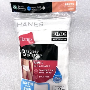 NEU 1 Packung (3 Paar) Hanes Unterwäsche-Herren Slips ohne Etikett-3XL/3XG 48"-50" Taille - Bild 1 von 12