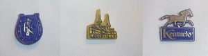 KENTUCKY DERBY HORSE RACE CHURCHILL DOWNS SET OF 3 PINS - Picture 1 of 4