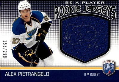 Alex Pietrangelo - Signed 2008-09 Be A Player Rookie Jerseys /299 Card #RJ-AP - Image 1 of 2