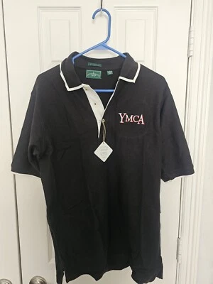 Polo negro para hombre S Outer Banks vintage YMCA  Foto 1 de 3
