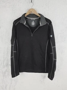 Kuhl Revel 1/4 Zip Pullover Fleece Men Size Medium Black Soft Style 3007 - Picture 1 of 13