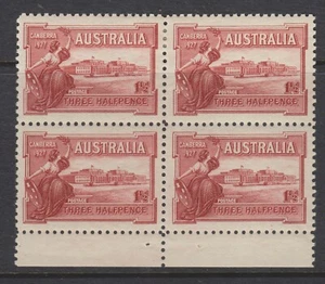 1927 AUSTRALIA 3d.  PARLIAMENT HOUSE BLOCK OF 4 NO W/M MH - J328 - Picture 1 of 1