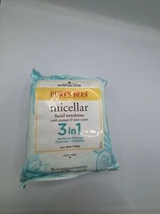 Burts Bees 3 in 1 Facial Cleanser Towelettes and  Micellar with Coconut & Lotus - Picture 1 of 4