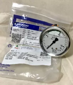 Hyundai/Wika EN 837-1 0-16 KGF/CM2 Pressure Gauge Steel Casing 1/4" BSP Fitting - Picture 1 of 8