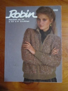 KNITTING PATTERN BOOK ROBIN NO. 13163 ZIPPED JACKET GREAT **** MUST SEE - Picture 1 of 1