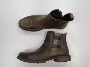 BOTAS HOMBRE DIEZ PUNTOS CUERO MARRÓN ZAPATOS CHELSEA TALLA 43 - Imagen 1 de 9