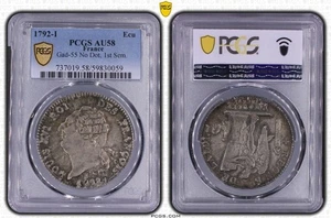 France - Louix XVI - Ecu 1792 Limoges - PCGS AU58 - Imagen 1 de 1