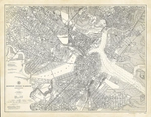 Foto brillante vintage de 1910 carta náutica del puerto interior de Boston 8,5x11 A5 - Imagen 1 de 1