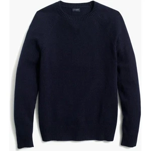 Maglione pullover girocollo uomo J.Crew blu navy misto lana di agnello - taglia M nuovo con etichetta - Foto 1 di 8