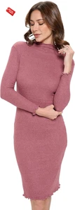 Women'S Long Sleeve Cocktail Bodycon Dress, Ribbed Knit High Neck, Formal, Party - Picture 1 of 21