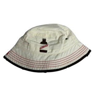 Red Stripe Jamaica   Unisex Striped Bucket Hat White Embroidered Logo Vintage - Picture 1 of 15