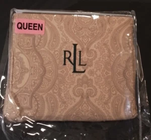 Ralph Lauren Café Paisley Sateen Queen Flat Sheet Brown Medallion Tan Luxury - Picture 1 of 7