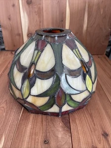 TIFFANY STYLE STAINED GLASS PENDANT HANGING LIGHT LAMP SHADE - Picture 1 of 11