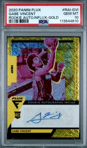 Flux Gabe Vincent Influx Gold Shimmer Rookie Auto RC/10 Heat PSA 10 2020-21 - Imagen 1 de 2