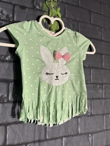 T-Shirt Größe 2T junge Herzen Kleinkind Mädchen Häschen gepunktet mit gekühltem Unterteil - Bild 1 von 6