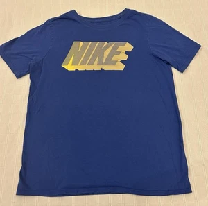 Nike Tee Royal Blue Yellow Graphic Logo Short Sleeve Tee Youth XL - Picture 1 of 8