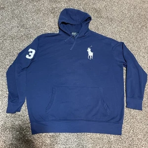 Polo Ralph Lauren Herren Hoodie Sweatshirt Navy Blau Gr. 2XL Tall #3 Patch Big Pony - Bild 1 von 7